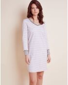 Chemise de nuit en coton Pied de Poule Cocoon gris chiné