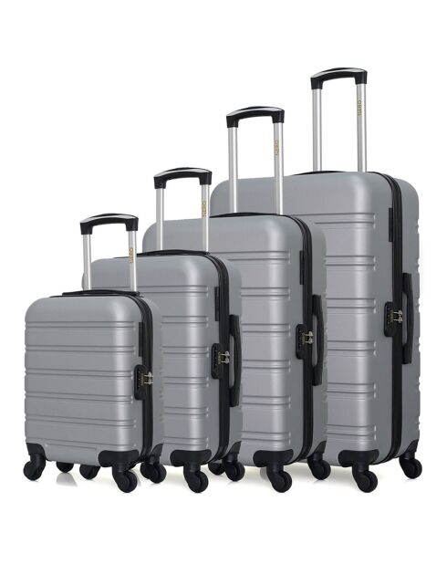 4 graue 4-Rad-Einzelkoffer Renoso-M 75/65/55/46 cm