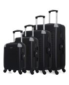 4 Valises 4 roues simples Congo-M 75/65/55/46 cm noires