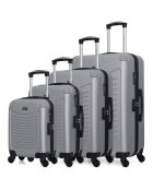 4 Valises 4 roues simples Congo-M 75/65/55/46 cm grises