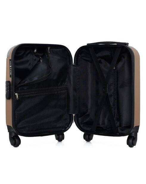 4 Valises 4 roues simples Congo-M 75/65/55/46 cm beiges