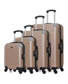 4 Valises 4 roues simples Congo-M 75/65/55/46 cm beiges
