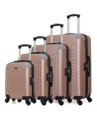 4 Koffer 4 Räder simple Congo-M 75/65/55/46 cm roségold