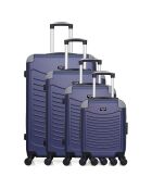 4 Valises 4 roues simples Congo-M 75/65/55/46 cm bleu marine