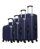 4 Valises 4 roues simples Congo-M 75/65/55/46 cm bleu marine