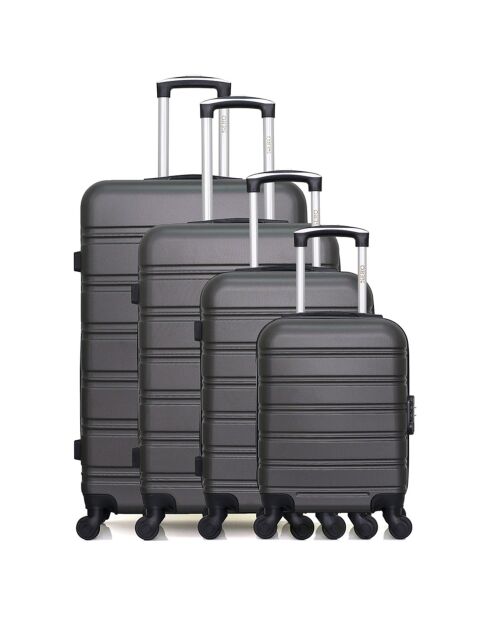 4 dunkelgraue Einzelkoffer Renoso-M 75/65/55/46 cm mit 4 Rädern