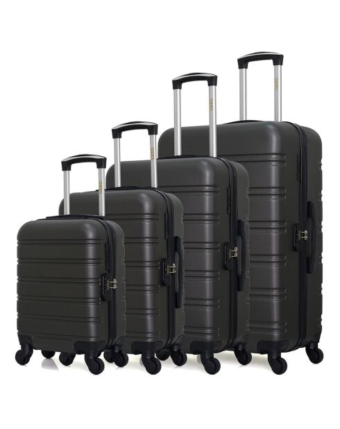 4 dunkelgraue Einzelkoffer Renoso-M 75/65/55/46 cm mit 4 Rädern