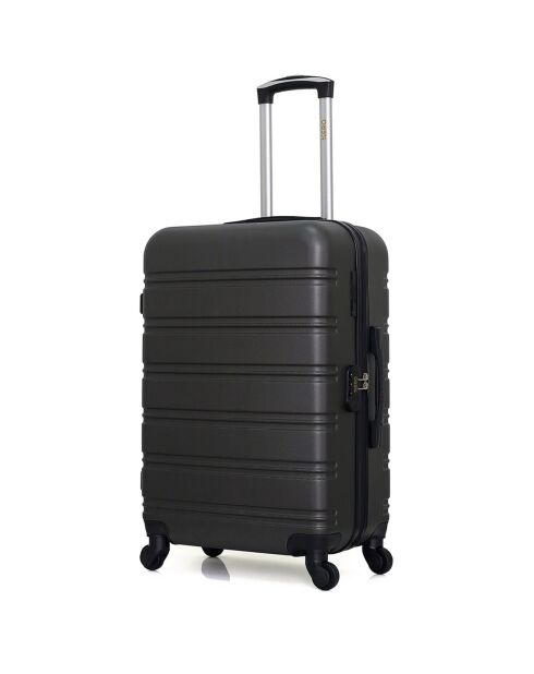 Renoso Langstreckenkoffer mit 4 Rädern und einem Rad, 75 cm, dunkelgrau