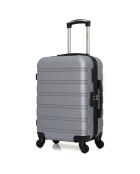 Maleta de larga estancia Renoso gris con 4 ruedas y una sola rueda, 75 cm