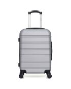 Renoso Reisekoffer mit 4 Rädern und kleinem Rad, 65 cm, grau, mittelstark