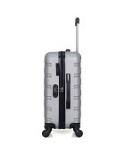 Renoso Reisekoffer mit 4 Rädern und kleinem Rad, 65 cm, grau, mittelstark