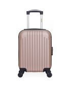 4 Valises 4 roues simples Carpates -M 75/65/55/46 cm rose doré