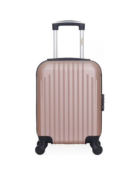 4 Valises 4 roues simples Carpates -M 75/65/55/46 cm rose doré
