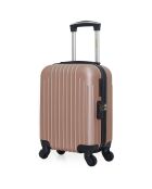 4 Valises 4 roues simples Carpates -M 75/65/55/46 cm rose doré