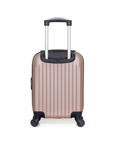 4 Valises 4 roues simples Carpates -M 75/65/55/46 cm rose doré