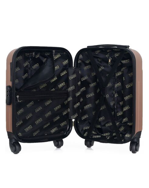 4 Valises 4 roues simples Carpates -M 75/65/55/46 cm rose doré