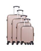 4 Valises 4 roues simples Carpates -M 75/65/55/46 cm rose doré