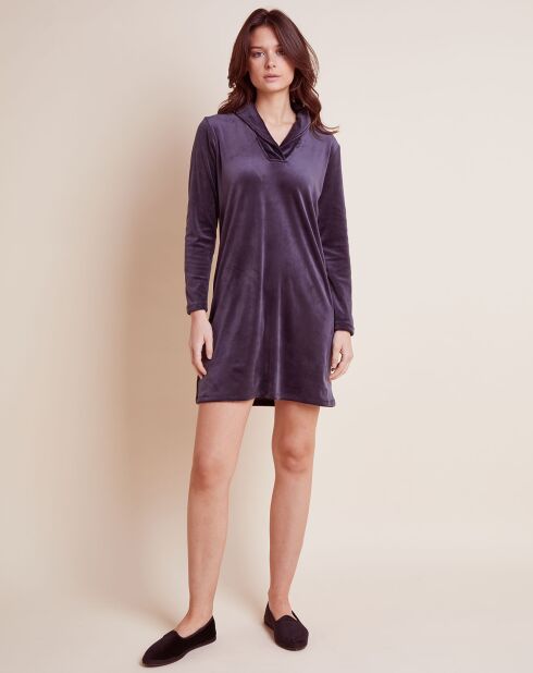 Chemise de nuit en Velours Paola marine