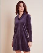 Chemise de nuit en Velours Paola marine