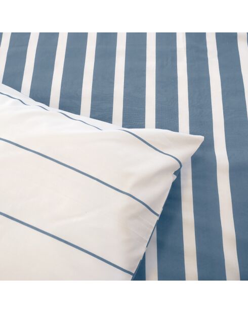 Parure housse de couette réversible Stripes bleue