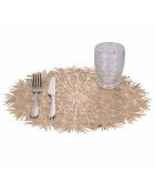 6 Sets de table Flocon dorés - D.38 cm