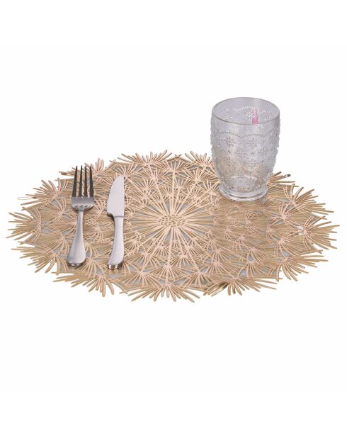 6 Sets de table Flocon dorés - D.38 cm