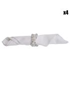 4 Ronds de serviette argentés - 5x5 cm