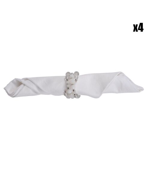 4 Ronds de serviette argentés - 5x5 cm
