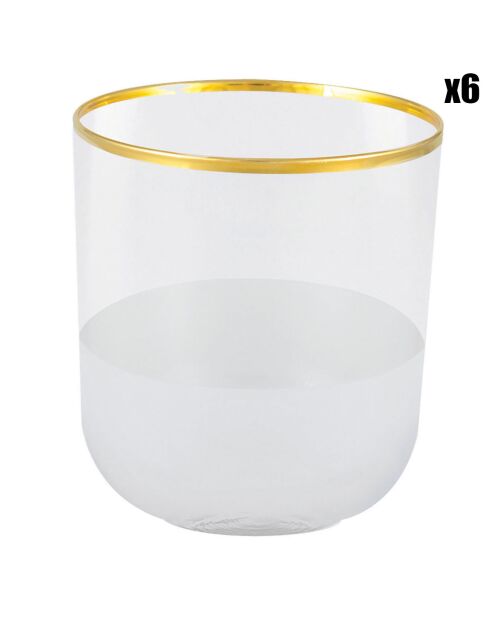 6 Verres à eau Nish dorés - 8.5x9.5 cm