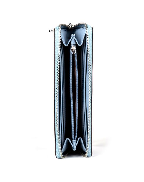 Compagnon en Cuir Jet Set Travel bleu  - 10x20.5x2.5 cm