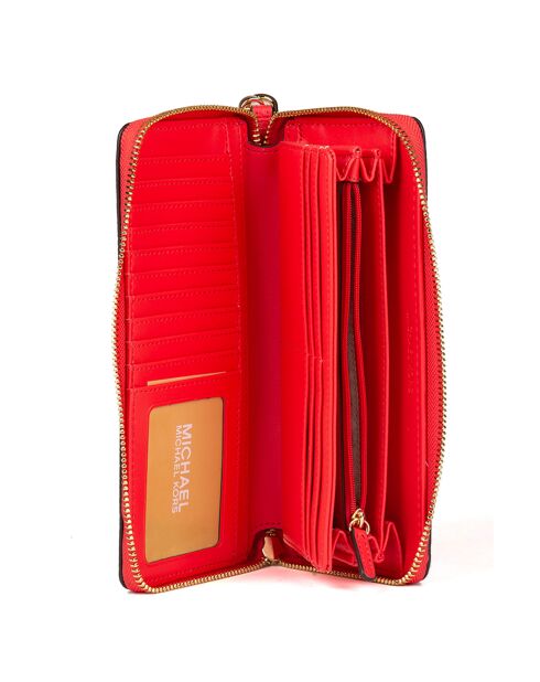 Compagnon en Cuir Jet Set Travel rouge - 21x10 cm