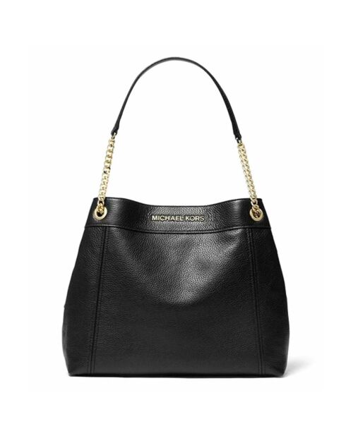 Sac porté épaule en Cuir Jet Set noir - 40x30 cm