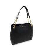 Sac porté épaule en Cuir Jet Set noir - 40x30 cm