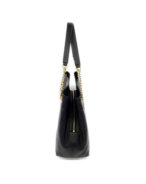 Sac porté épaule en Cuir Jet Set noir - 40x30 cm