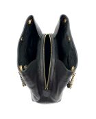 Sac porté épaule en Cuir Jet Set noir - 40x30 cm