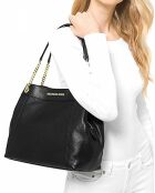 Sac porté épaule en Cuir Jet Set noir - 40x30 cm