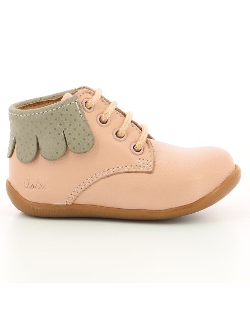 Bottillons en Cuir Doune rose