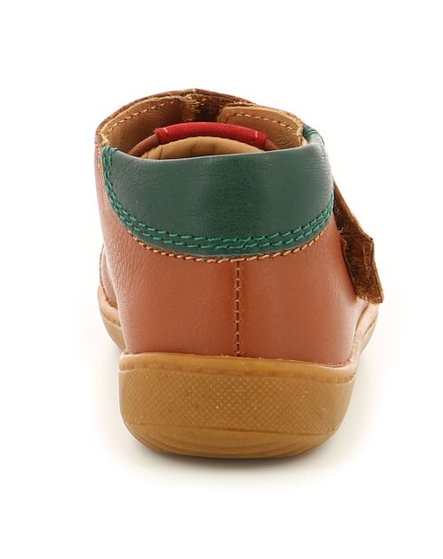 Bottillons en Cuir Patchou camel foncé