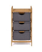 Meuble multirangements Maya en bambou bois/gris - 44x34x80 cm