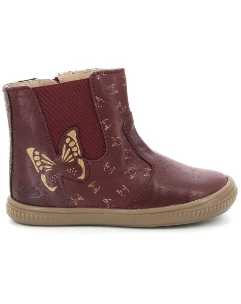 Boots en Cuir Franfly bordeaux