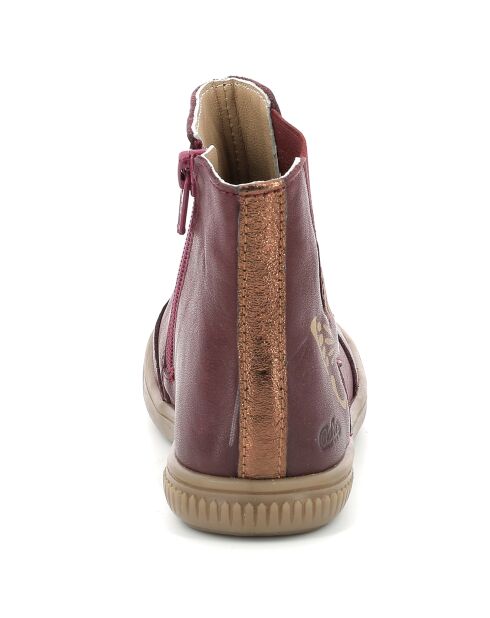 Boots en Cuir Franfly bordeaux