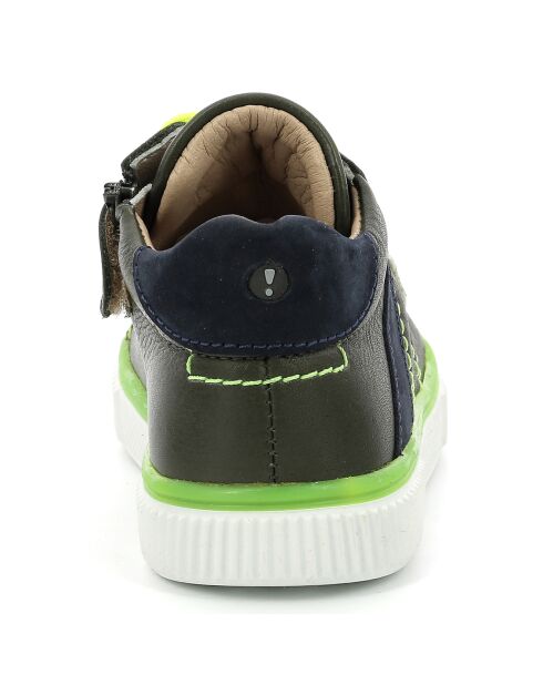 Sneakers Hautes en Cuir Nantib vert foncé/marine/jaune