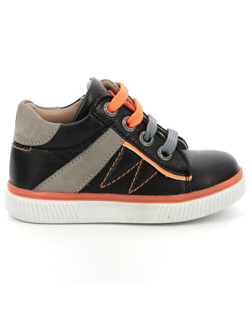 Sneakers Hautes en Cuir Nantib noir/gris/orange