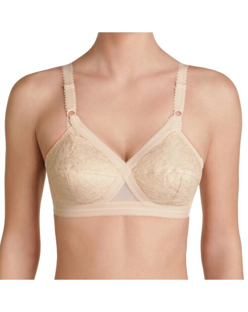 Reggiseno senza ferretto beige con cuore a croce