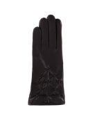 Gants en Cuir d'Agneau doublure Laine Greta marron foncé