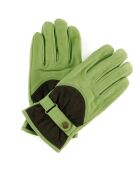 Gants en Velours de Cuir d'Agneau doublure Polaire Hoki  vert/kaki