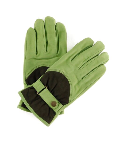 Gants en Velours de Cuir d'Agneau doublure Polaire Hoki  vert/kaki