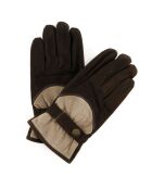 Gants en Velours de Cuir d'Agneau doublure Polaire Hoki  marron/beige