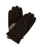 Gants en Velours de Cuir d'Agneau doublure Polaire Hoki  marron/beige