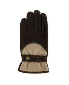 Gants en Velours de Cuir d'Agneau doublure Polaire Hoki  marron/beige